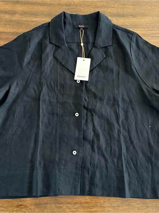 Quince Tops - Quince 100% European Linen Short Sleeve Shirt Classic Timeless Summer